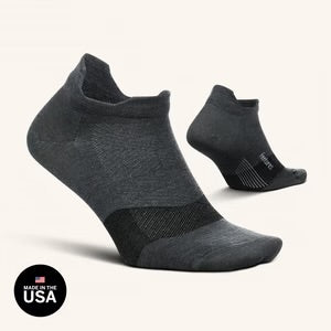 Feetures! Merino 10 Cushion No Show Tab - Grey