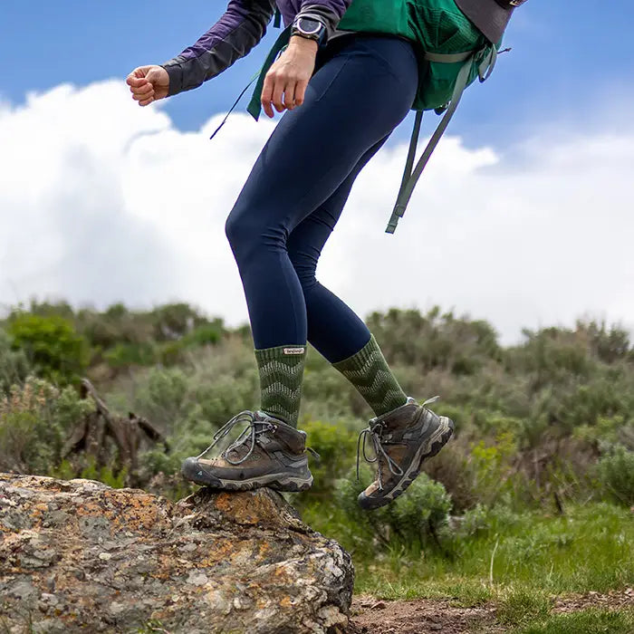 Injinji Outdoor Midweight Merino Wool Crew - Forest