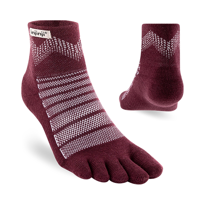 Injinji Outdoor Midweight Merino Wool Mini Crew - Garnet