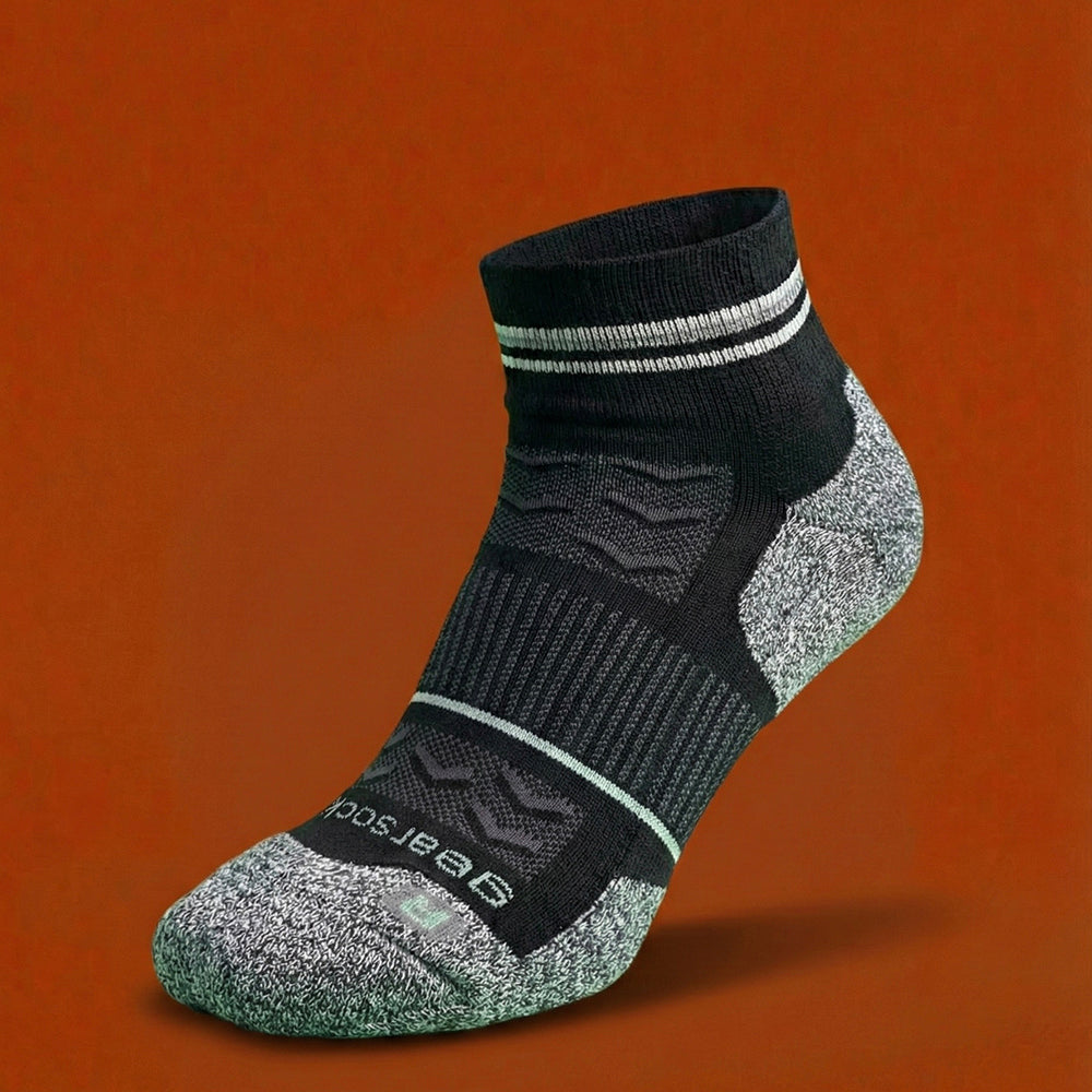 GearSocks Bamboo Glide Run Socks - Black Mini Crew