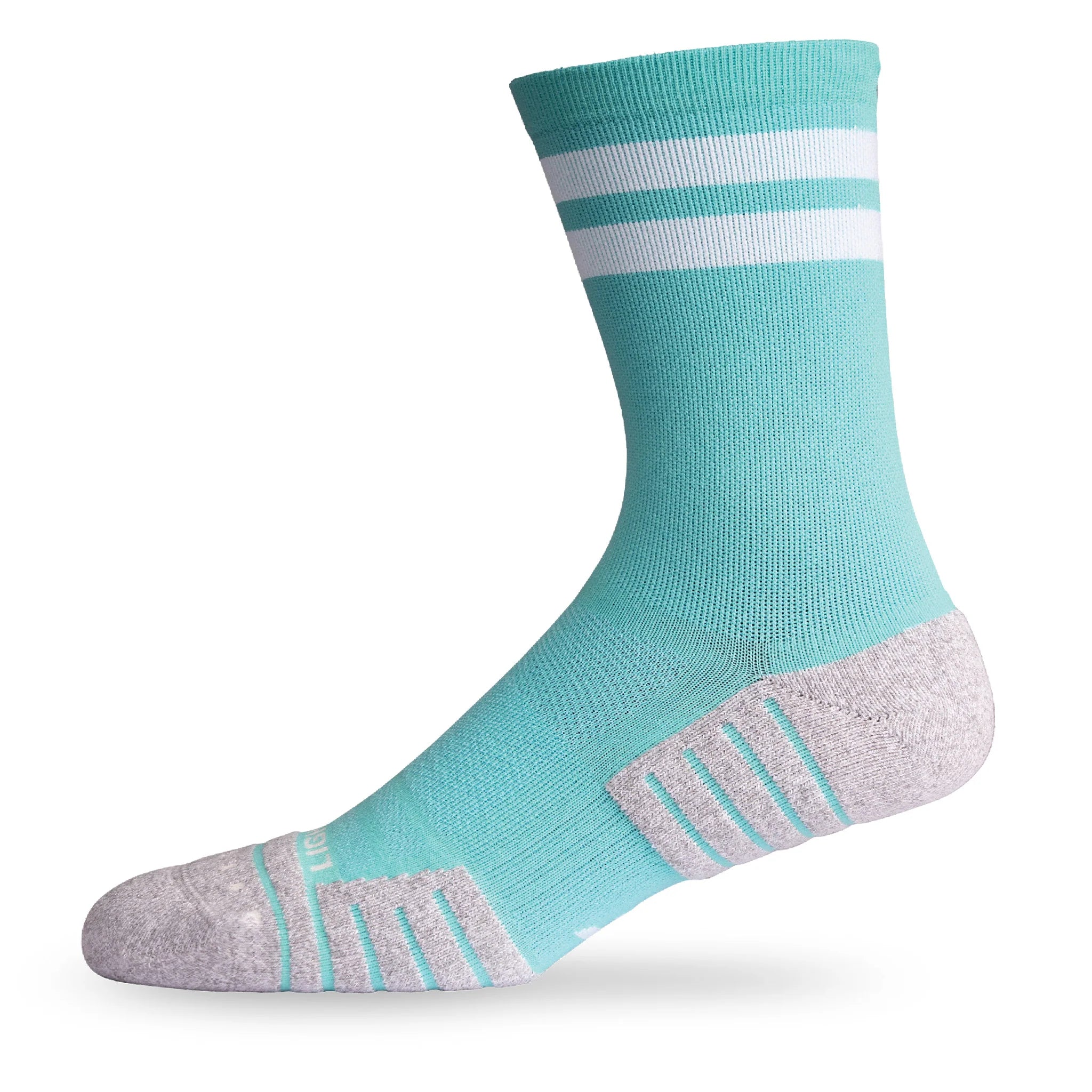 Lightfeet Performance Sports Socks - 2 Stripes Half Crew (Mint)
