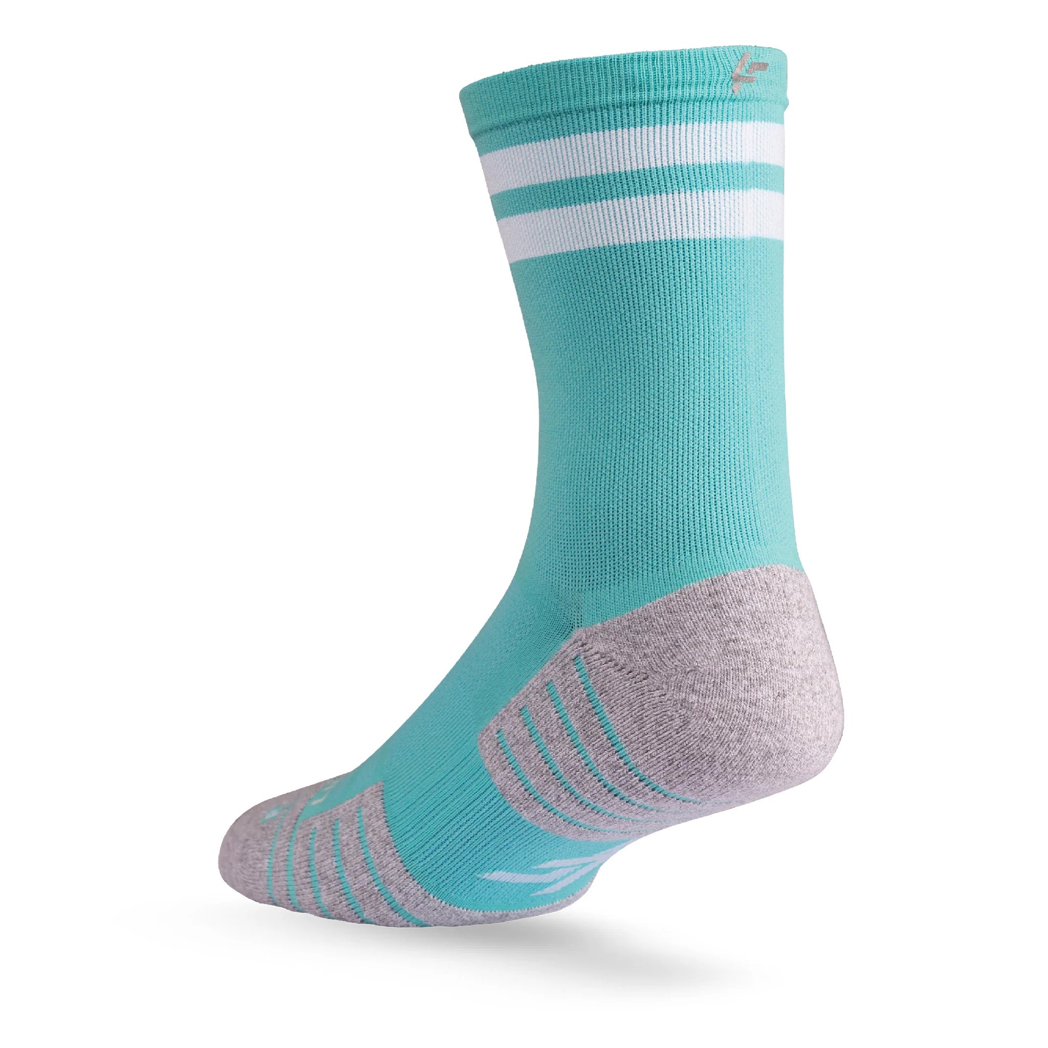 Lightfeet Performance Sports Socks - 2 Stripes Half Crew (Mint)