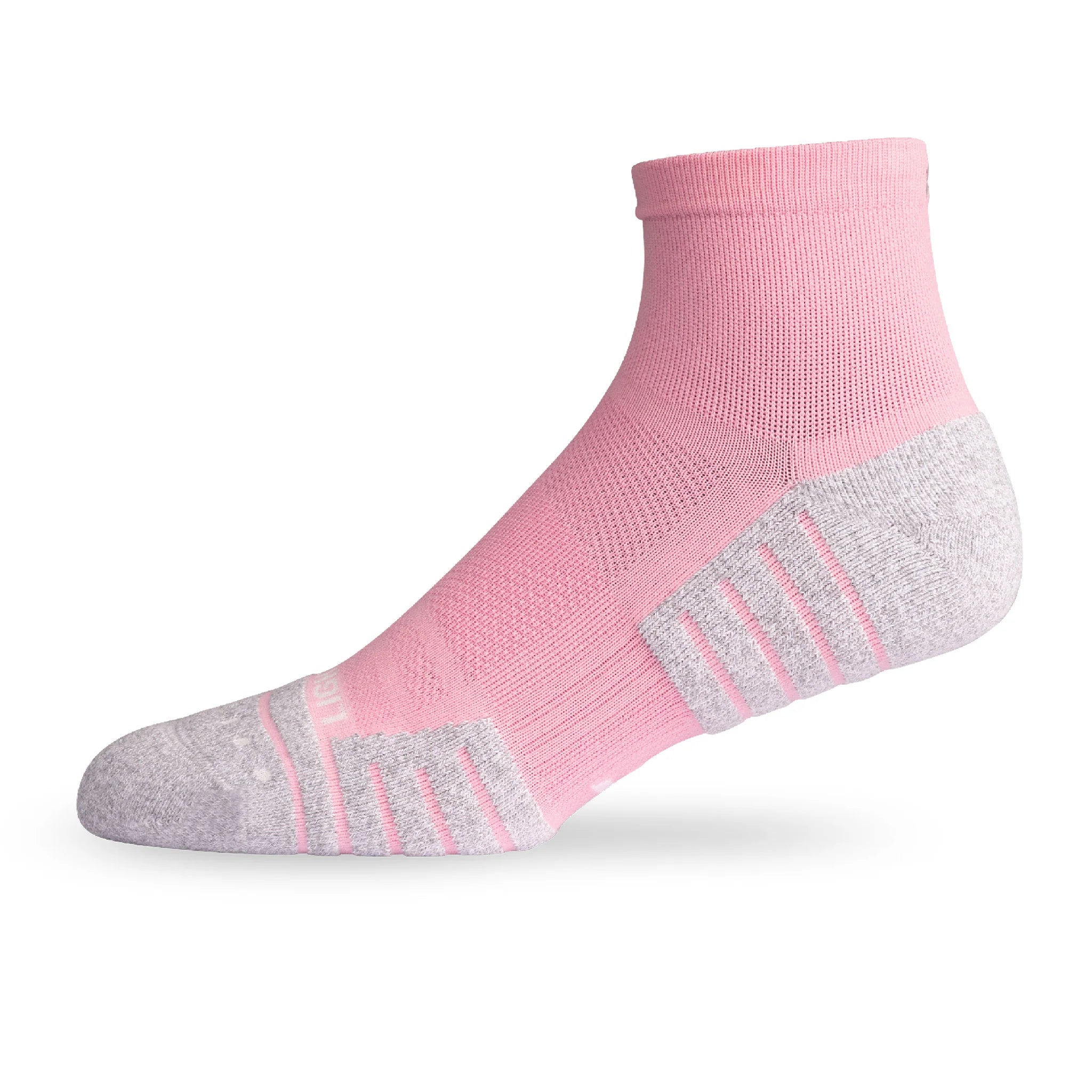 Lightfeet Performance Quarter Sports Socks - Soft Pink