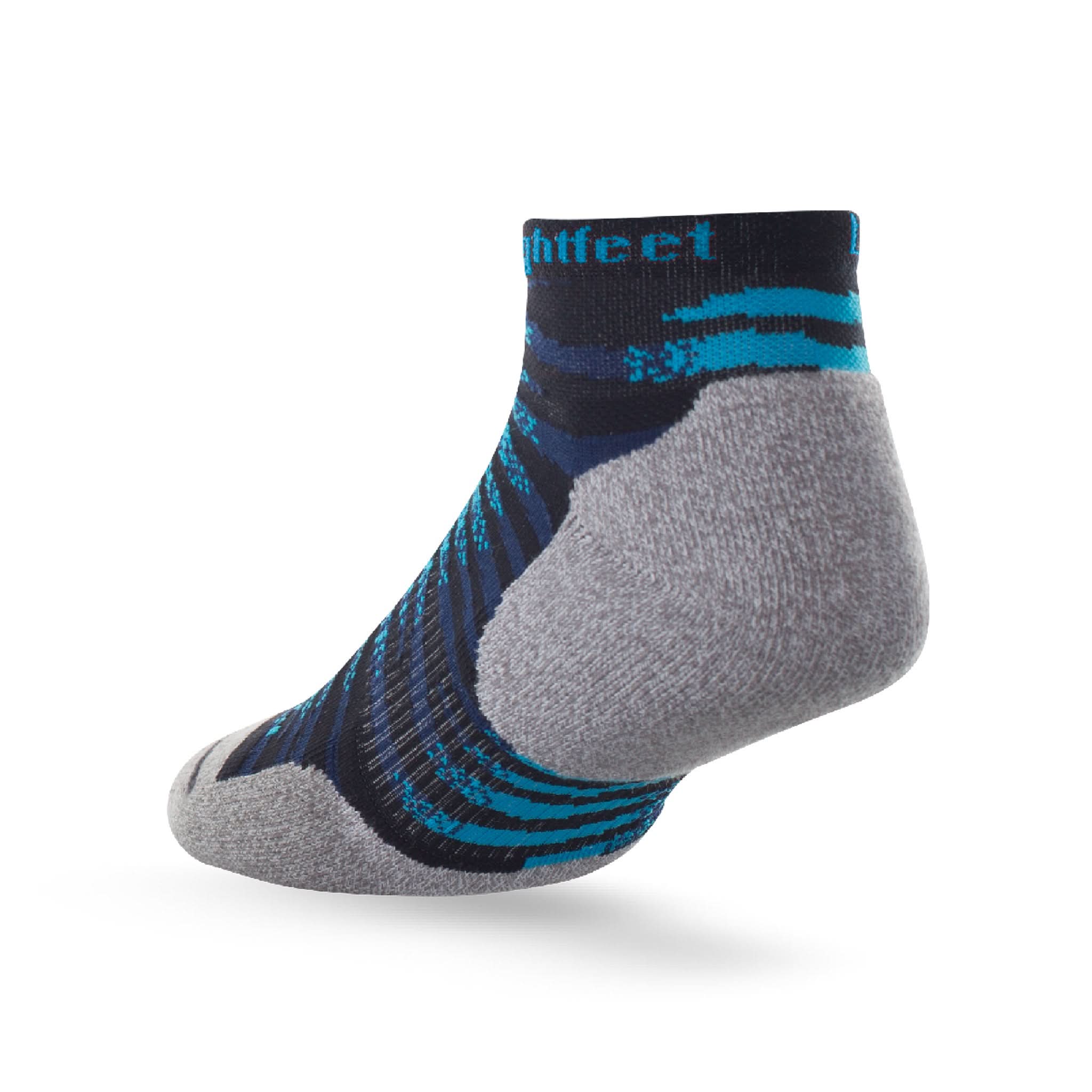 Lightfeet Predator Mini Crew Socks - Black Aqua Navy