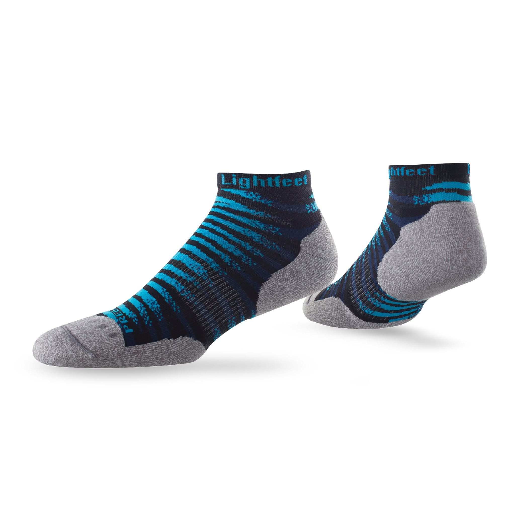 Lightfeet Predator Mini Crew Socks - Black Aqua Navy