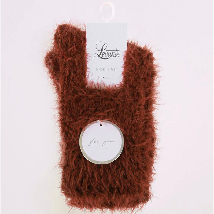 Levante Furry Plush Socks - Rust