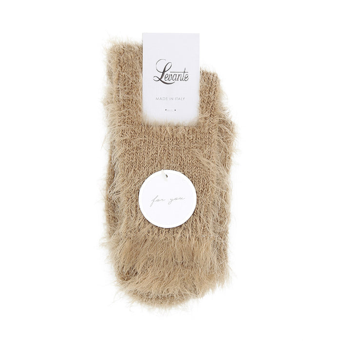 Levante Furry Plush Socks - Clay