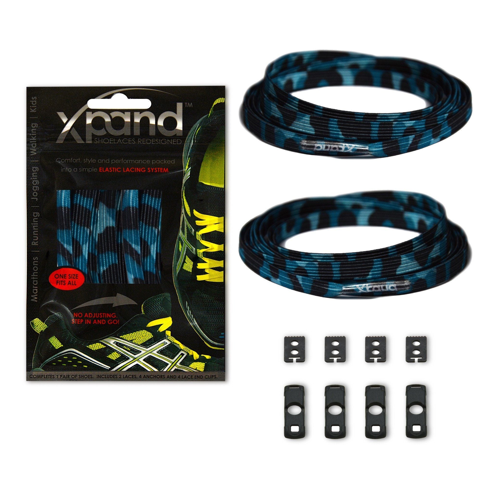 XPand Original No-Tie Shoe Laces (Blue Camo)