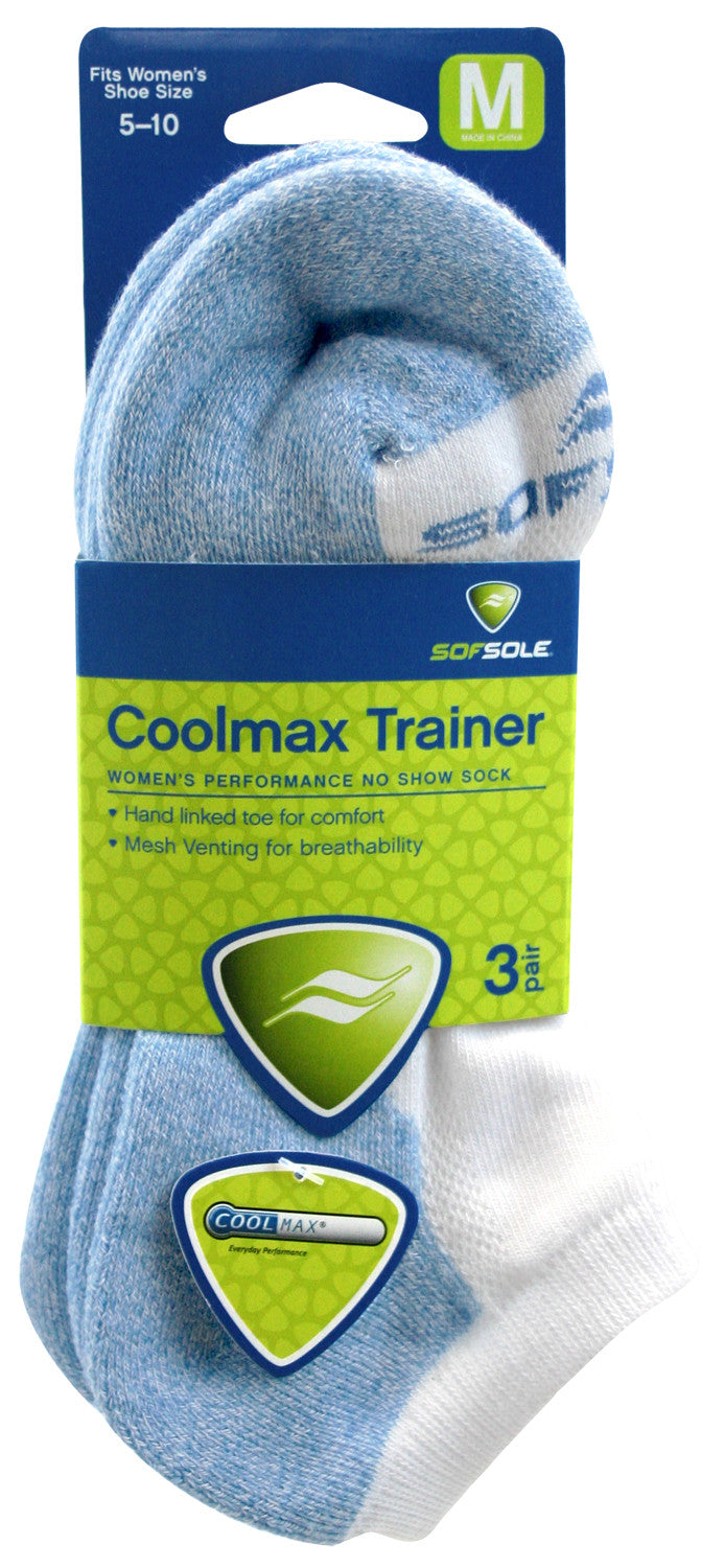Sof Sole Women's Coolmax Socks Trainer (3 pack)