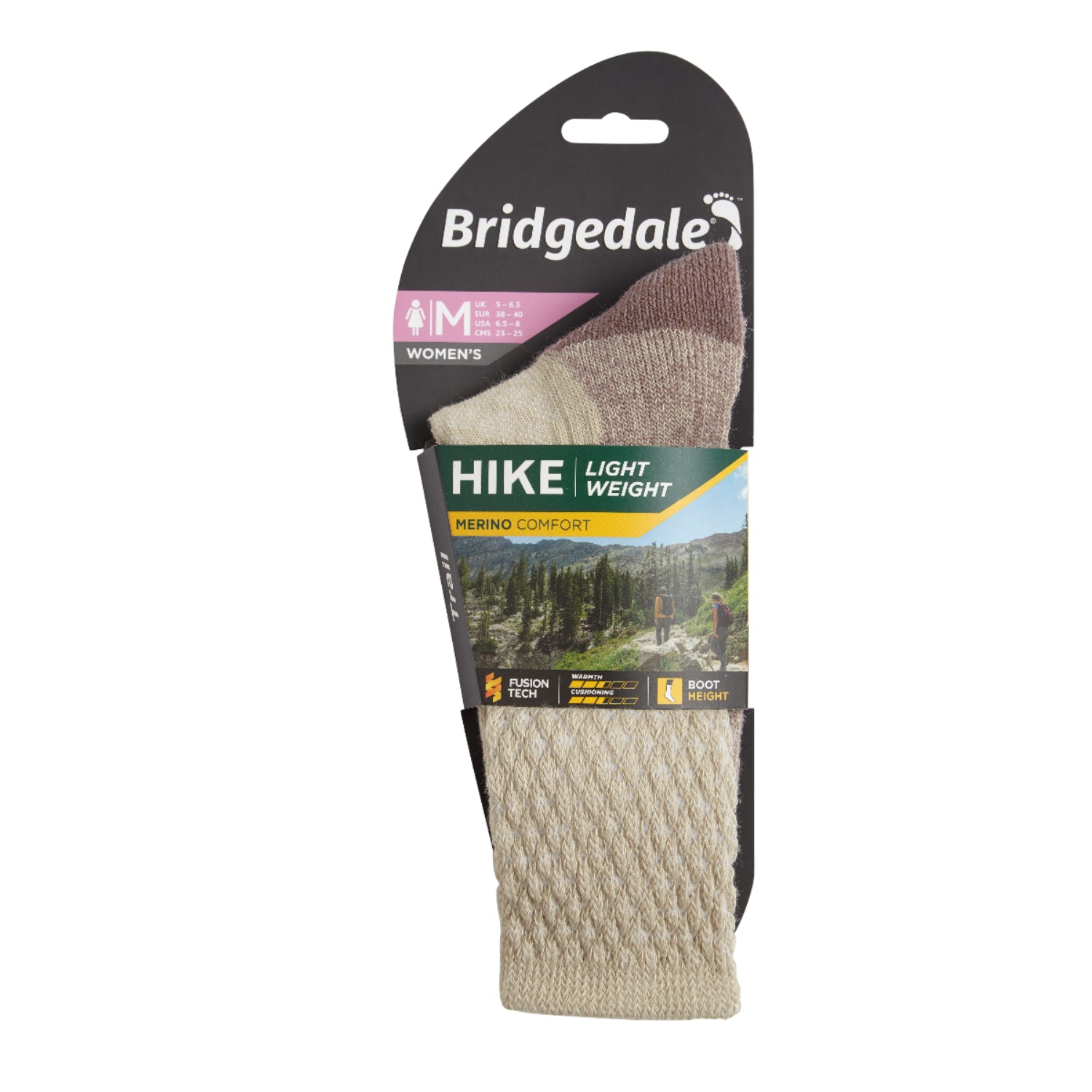 Bridgedale Women's MERINO HIKE Comfort Socks (Lightweight Sand)