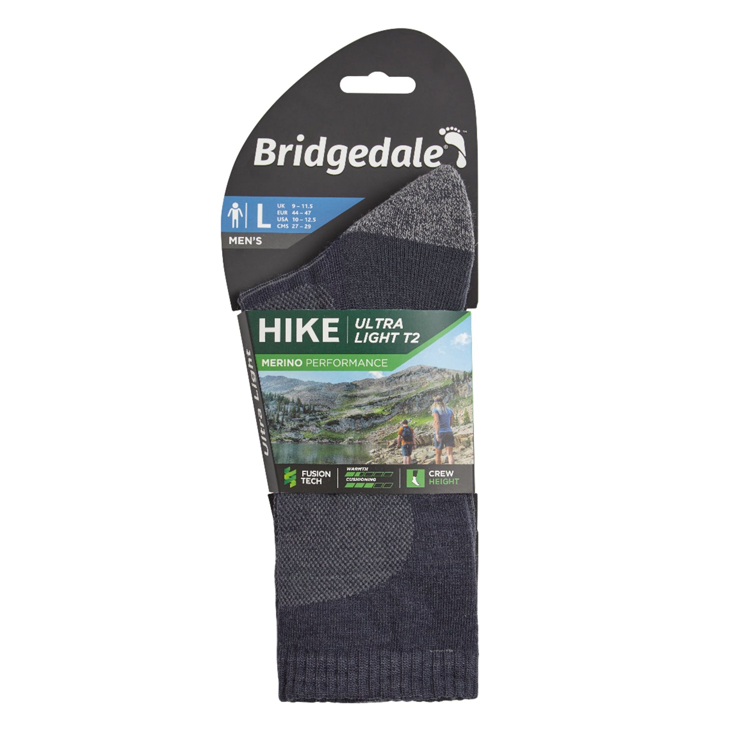 Bridgedale MERINO Performance HIKE Socks (Ultra Light Navy)