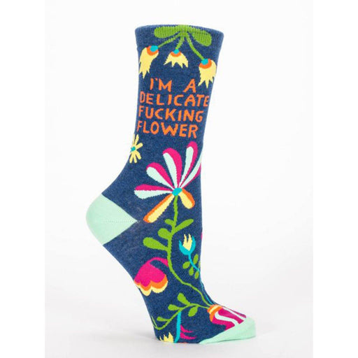Blue Q Delicate Fucking Flower Women's Socks - socksforliving.com