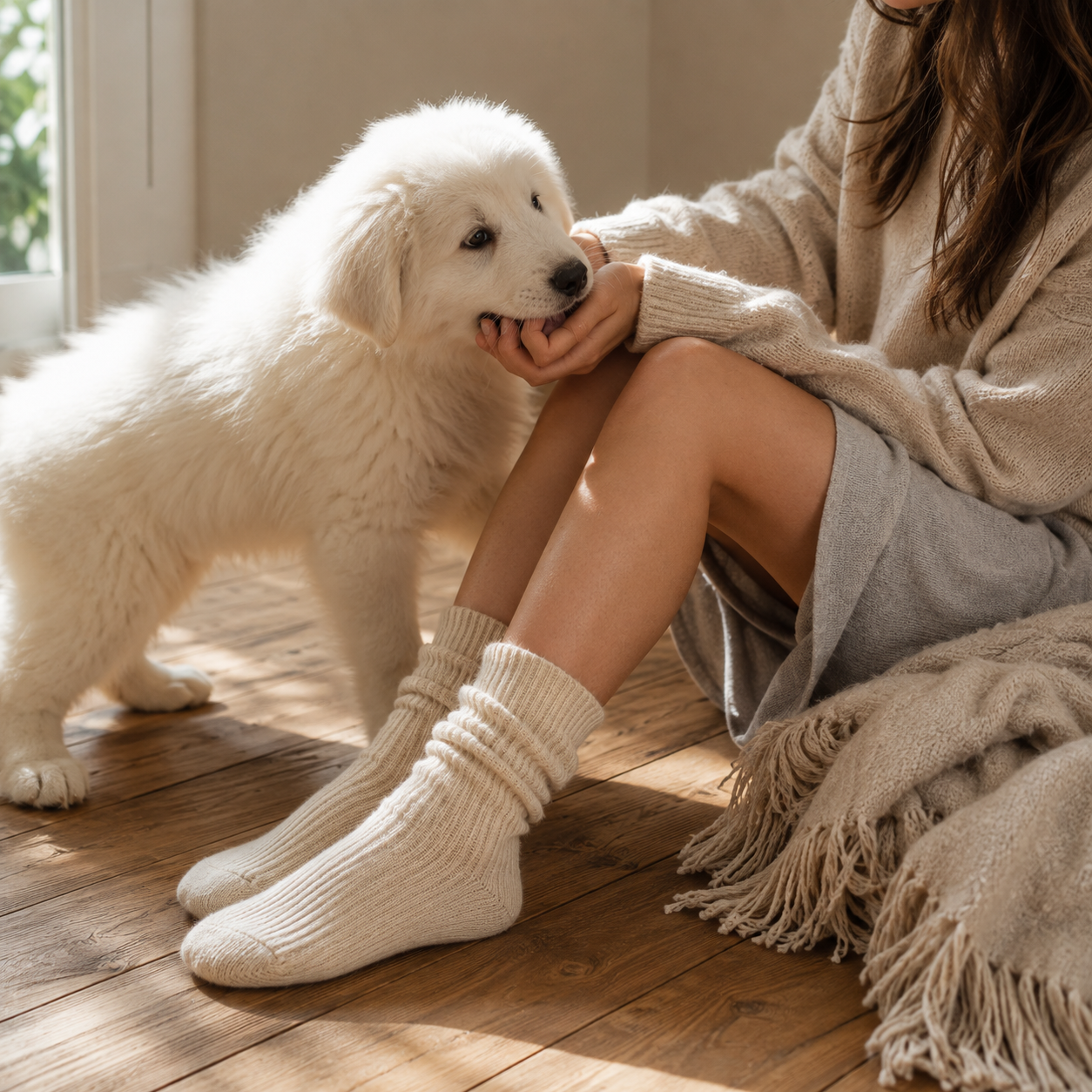 GearSocks ‘The Hug’ Cashmere Comfort Socks - Warm Vanilla
