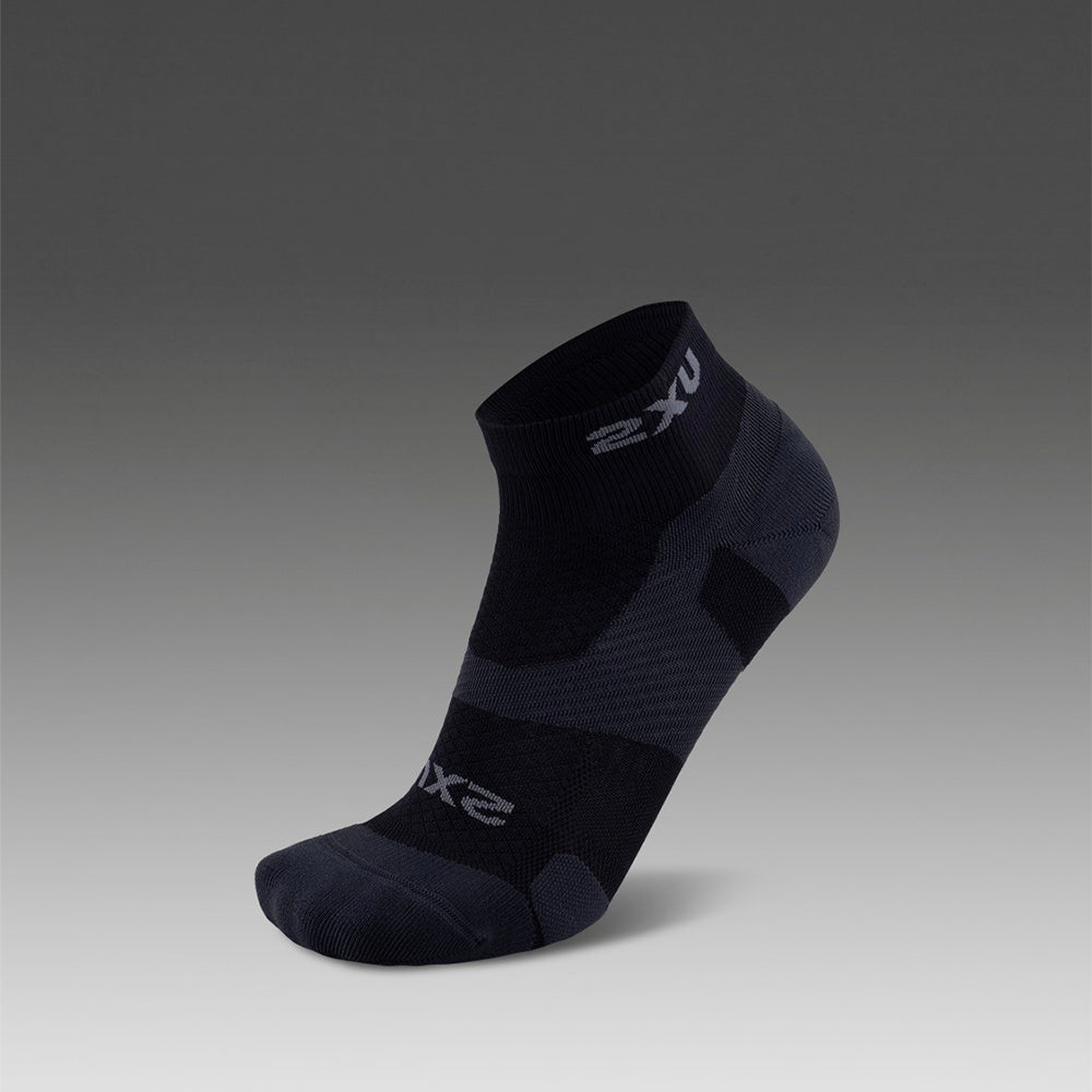 2XU Vectr Light Cushion 1/4 Crew Compression Socks - Black