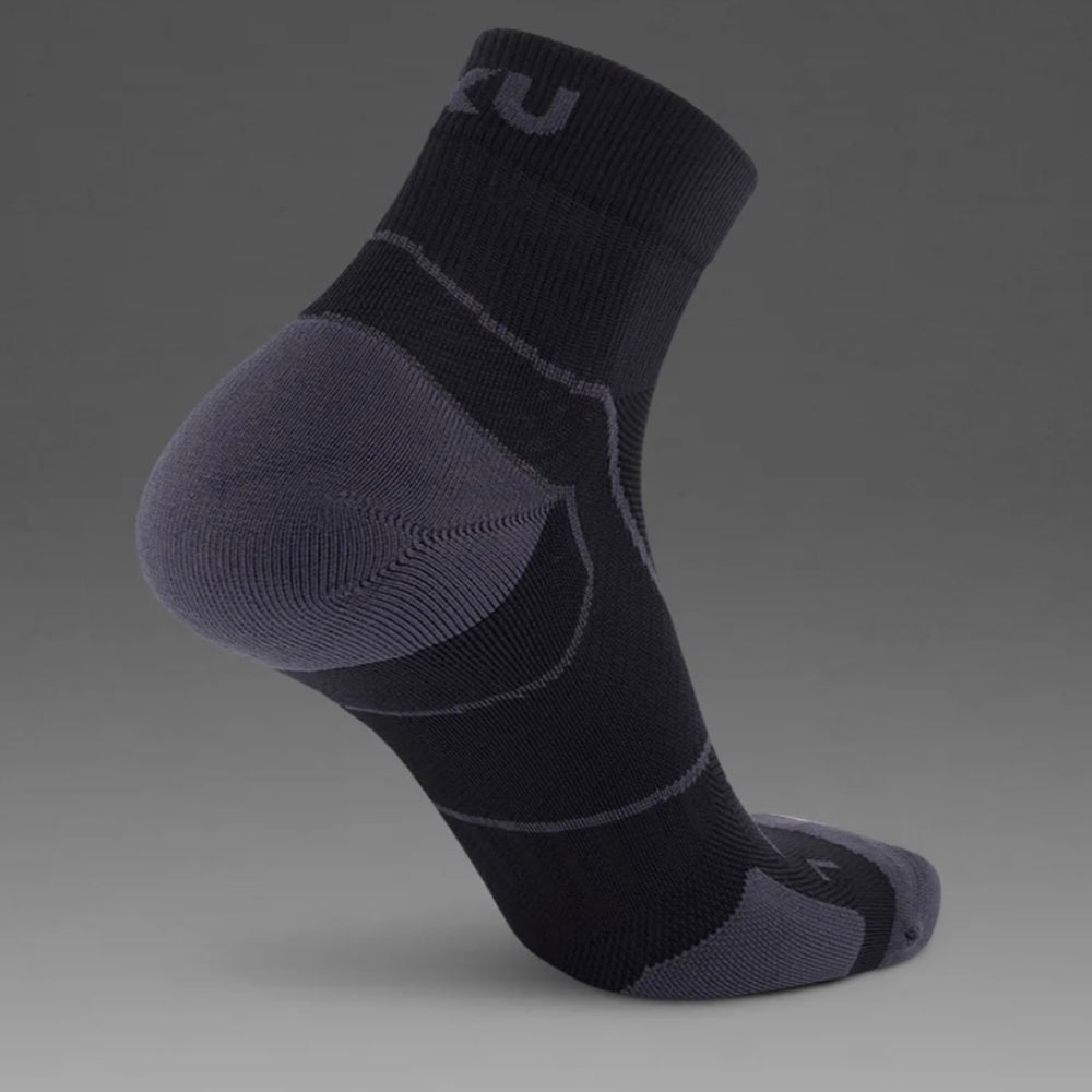 2XU Vectr Cushion 1/4 Crew Compression Socks - Black