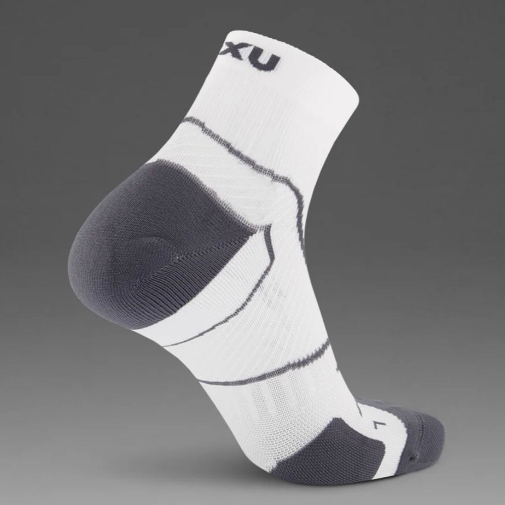 2XU Vectr Cushion 1/4 Crew Compression Socks - White