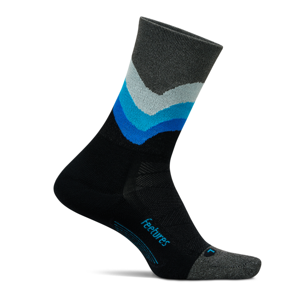 Feetures! ELITE Light Cushion Mini Crew - Black Swell