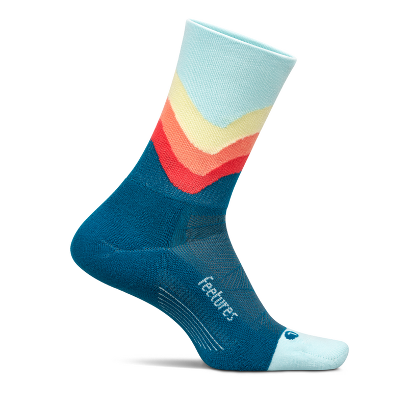 Feetures! ELITE Light Cushion Mini Crew - Blue Swell