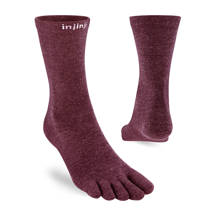 Injinji Merino Wool Liner Crew - Garnet