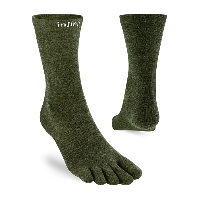 Injinji Merino Wool Liner Crew - Forest