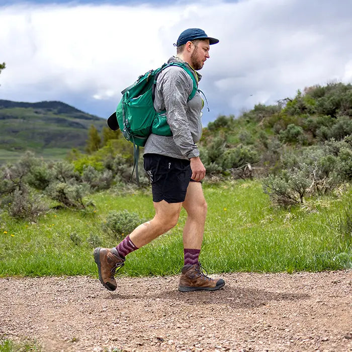 Injinji Outdoor Midweight Merino Wool Crew - Garnet