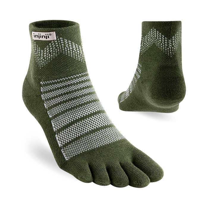 Injinji Outdoor Midweight Merino Wool Mini Crew - Forest