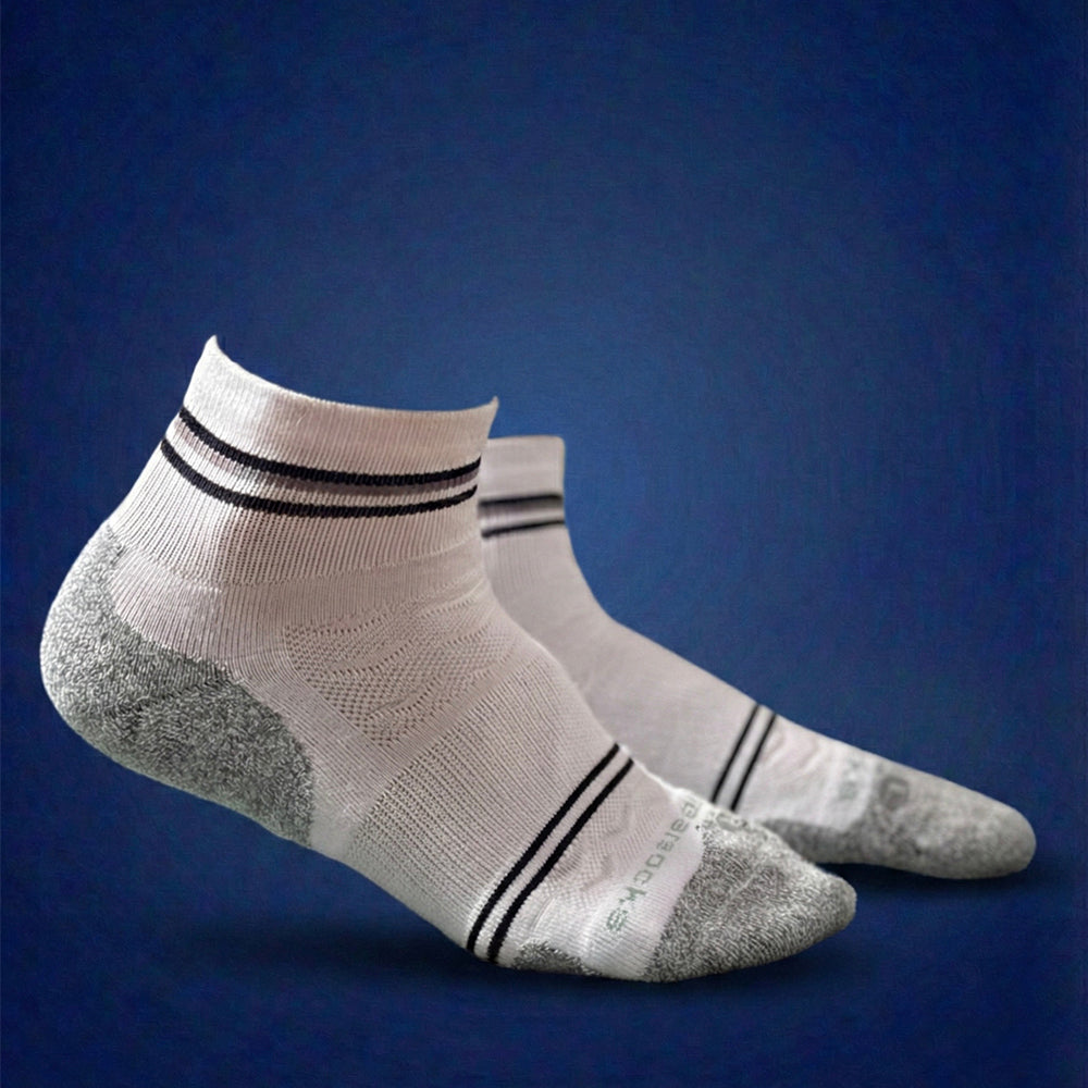 GearSocks Bamboo Glide Run Socks - White Mini Crew