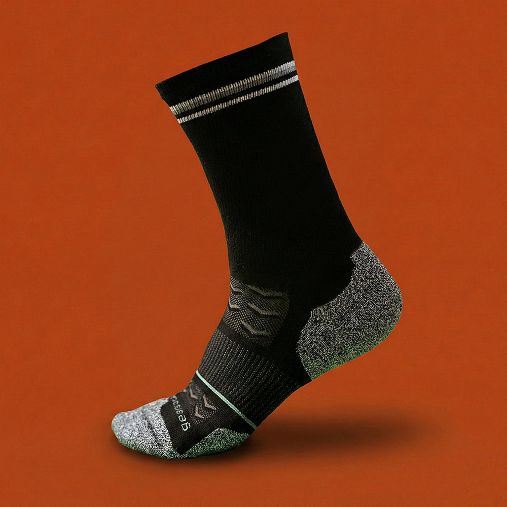 GearSocks Bamboo Glide Run Socks - Black Crew