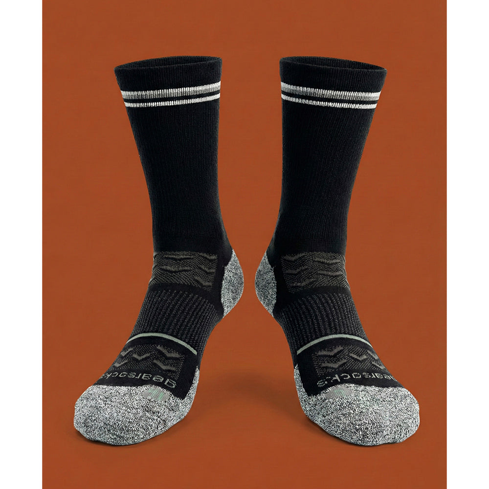 GearSocks Bamboo Glide Run Socks - Black Crew