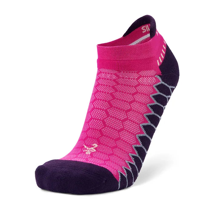 Balega Silver No Show Socks - Electric Pink