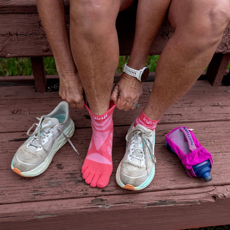 Injinji Women's Ultra RUN Mini-Crew - Coral