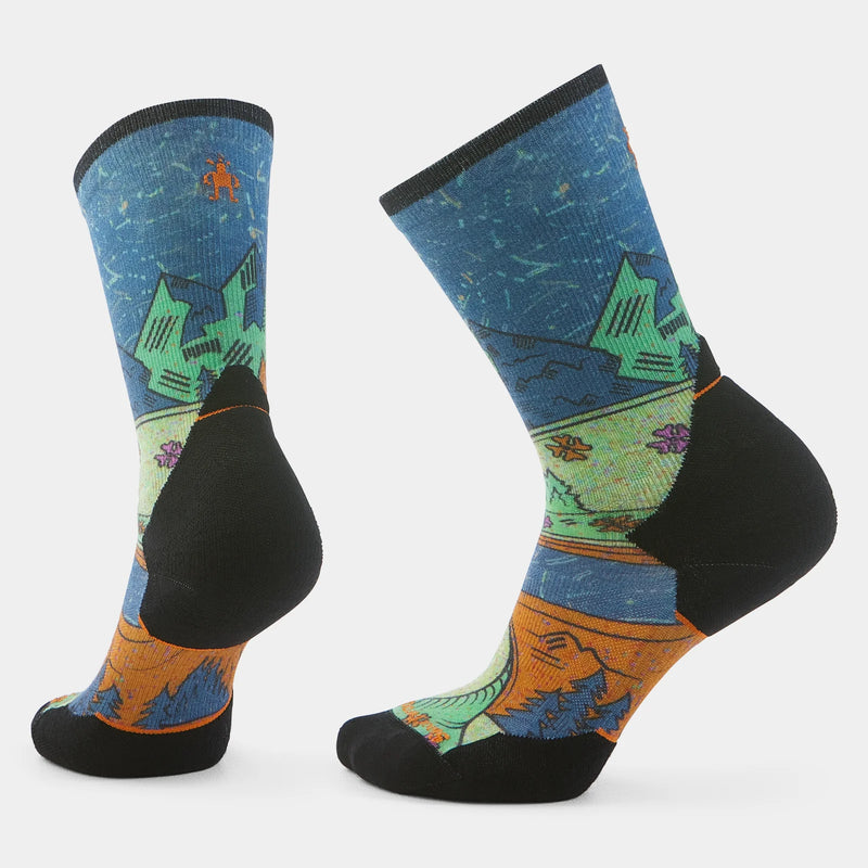 Smartwool Women's Run Targeted Cushion Crew Socks - Mountain Print