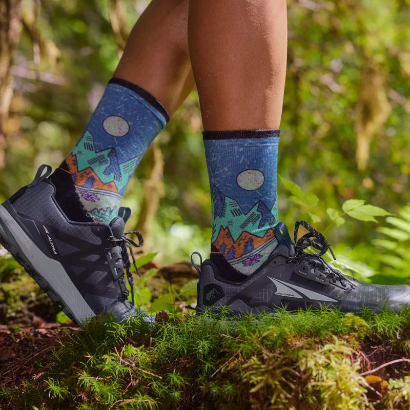 Smartwool Women's Run Targeted Cushion Crew Socks - Mountain Print