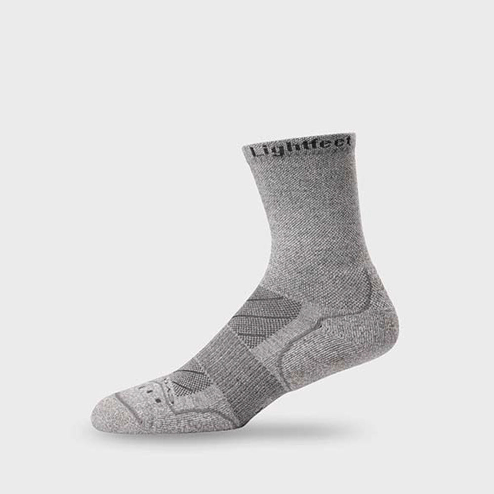 Lightfeet Evolution Half Crew Trail Run Socks (Grey)