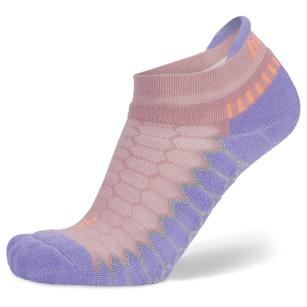 Balega Silver No Show Socks - Dusty Pink/Purple