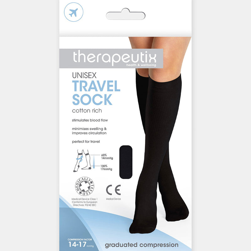 Therapuetix Unisex Travel Socks (Black)