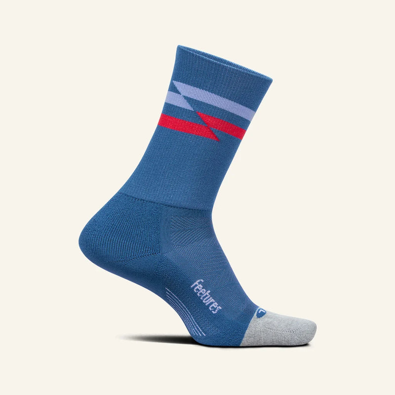 Feetures! ELITE Light Cushion Mini Crew - Blue Track