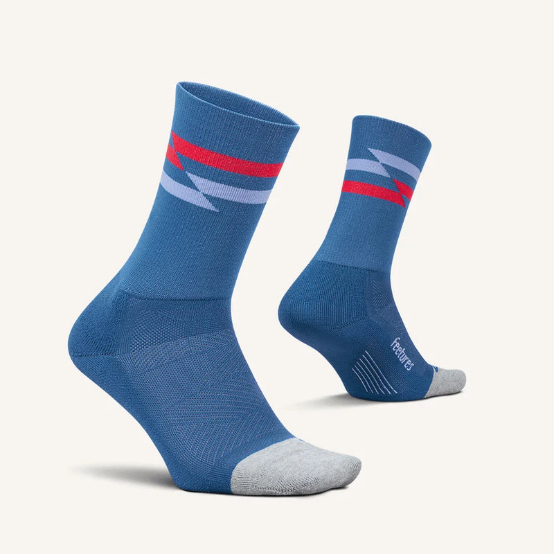 Feetures! ELITE Light Cushion Mini Crew - Blue Track