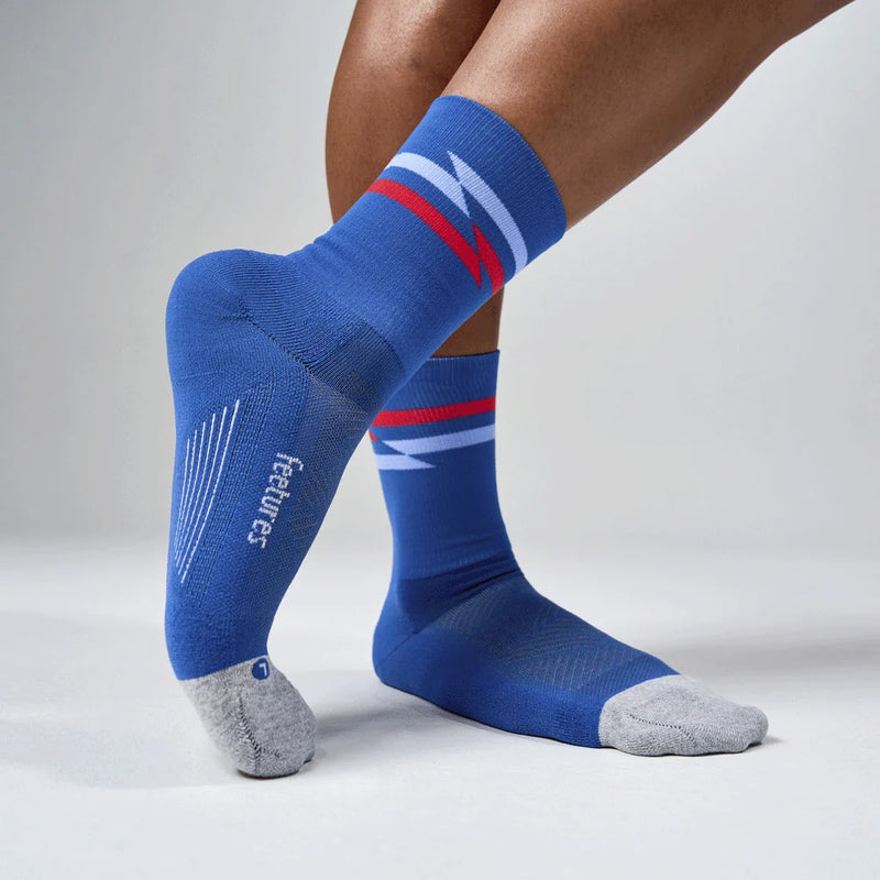 Feetures! ELITE Light Cushion Mini Crew - Blue Track