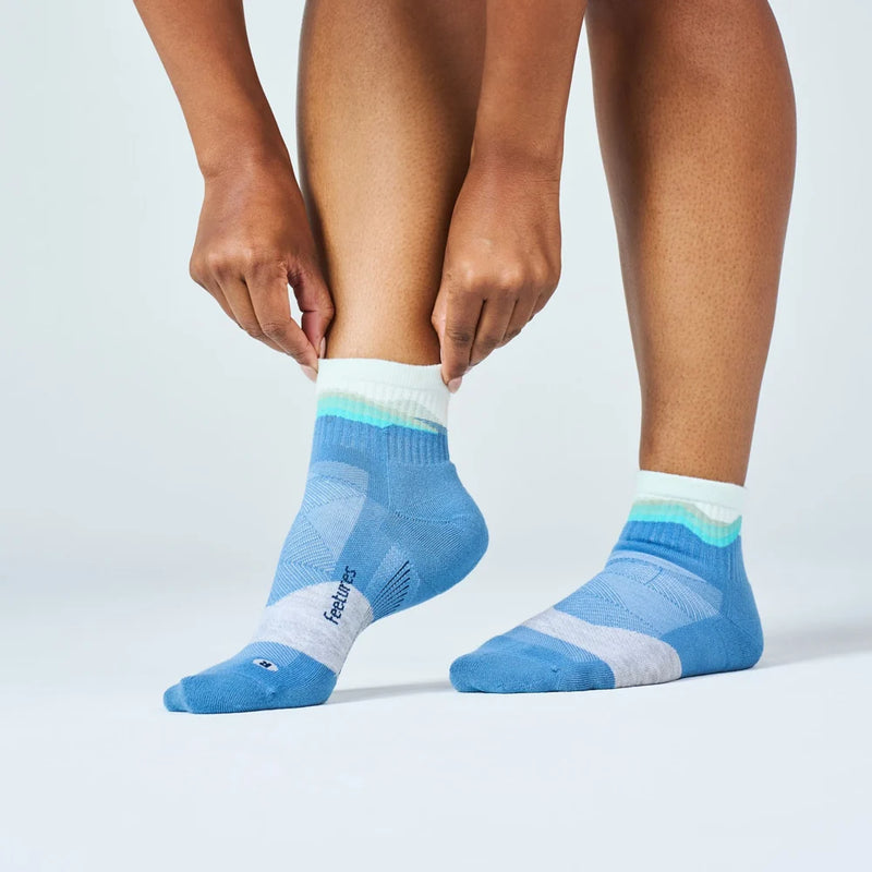 Feetures! TRAIL Max Cushion Quarter - Tectonic Blue