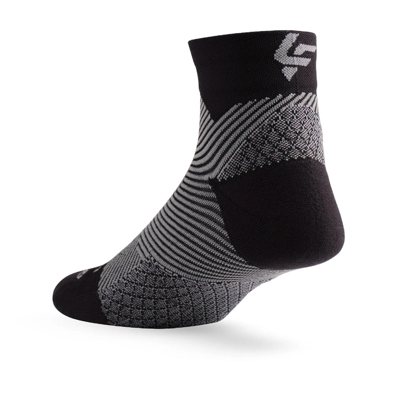 Lightfeet Plantar Fasciitis Quarter Socks = Black
