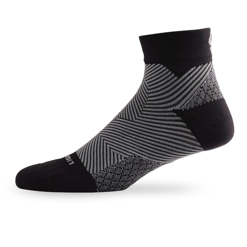 Lightfeet Plantar Fasciitis Quarter Socks = Black