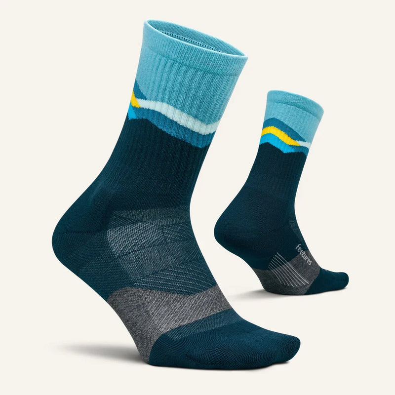 Feetures! TRAIL Max Cushion Mini Crew - Mountain High Blue