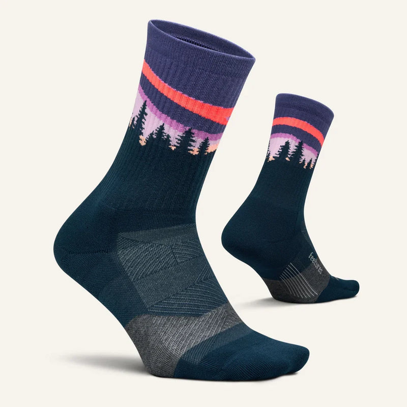 Feetures! TRAIL Max Cushion Mini Crew - Purple Aurora