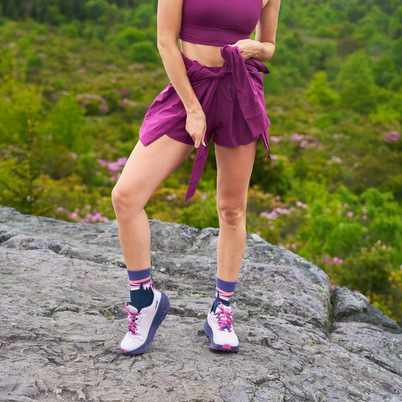 Feetures! TRAIL Max Cushion Mini Crew - Purple Aurora