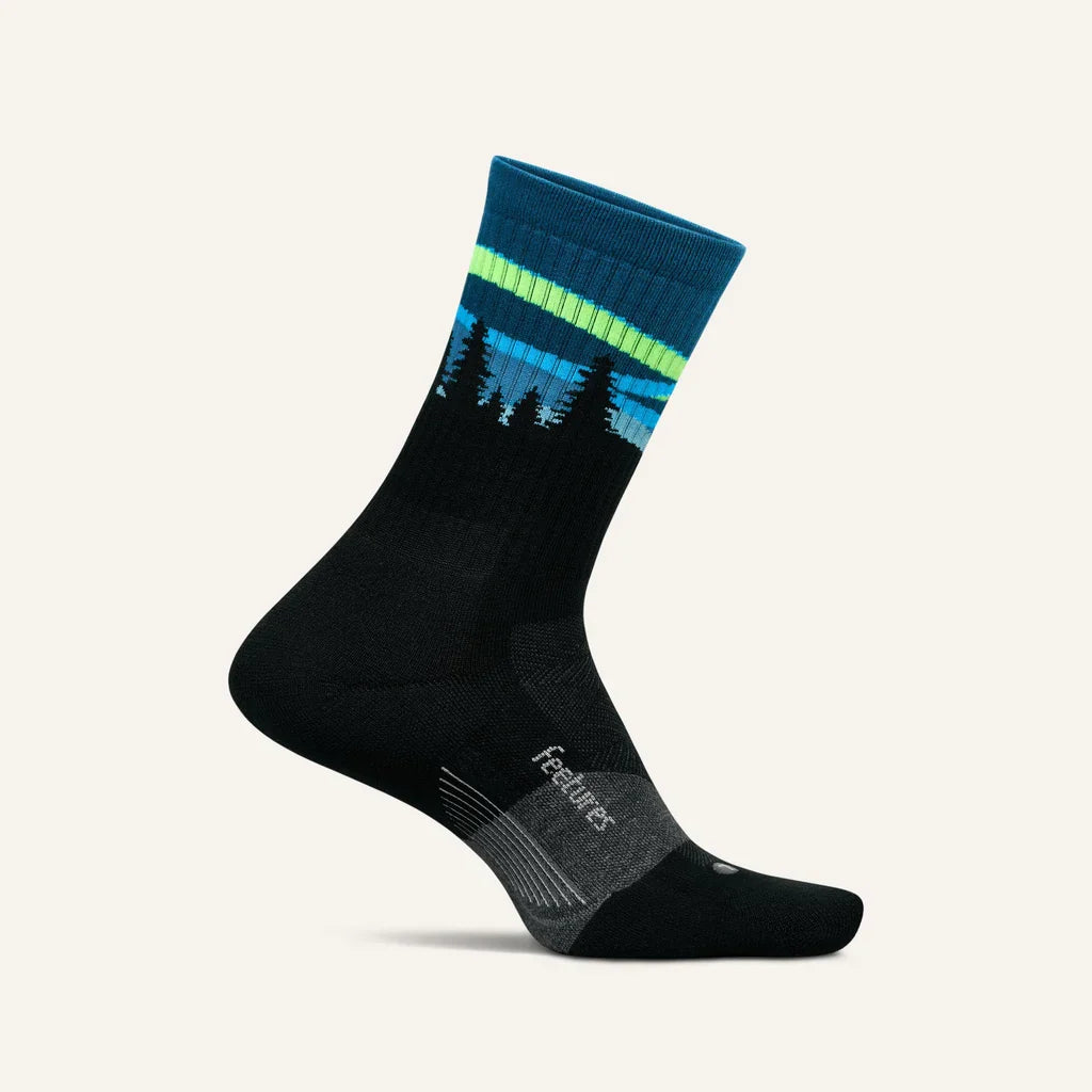 Feetures! TRAIL Max Cushion Mini Crew - Blue Aurora