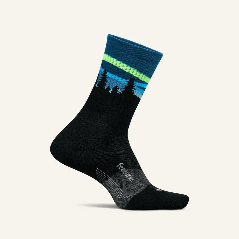 Feetures! TRAIL Max Cushion Mini Crew - Blue Aurora