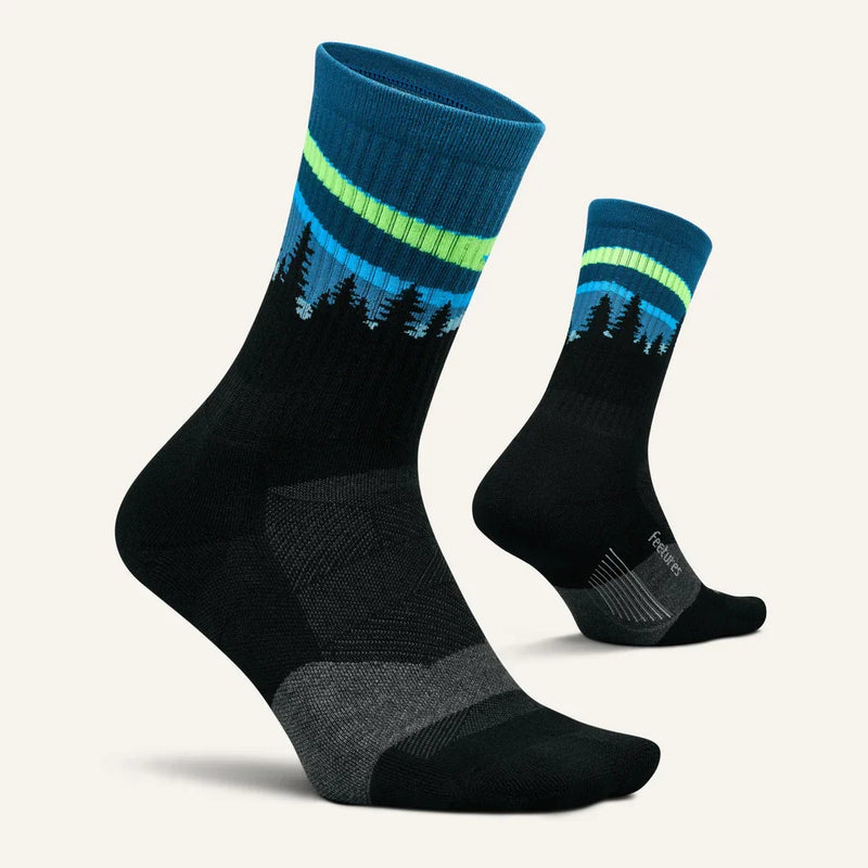 Feetures! TRAIL Max Cushion Mini Crew - Blue Aurora