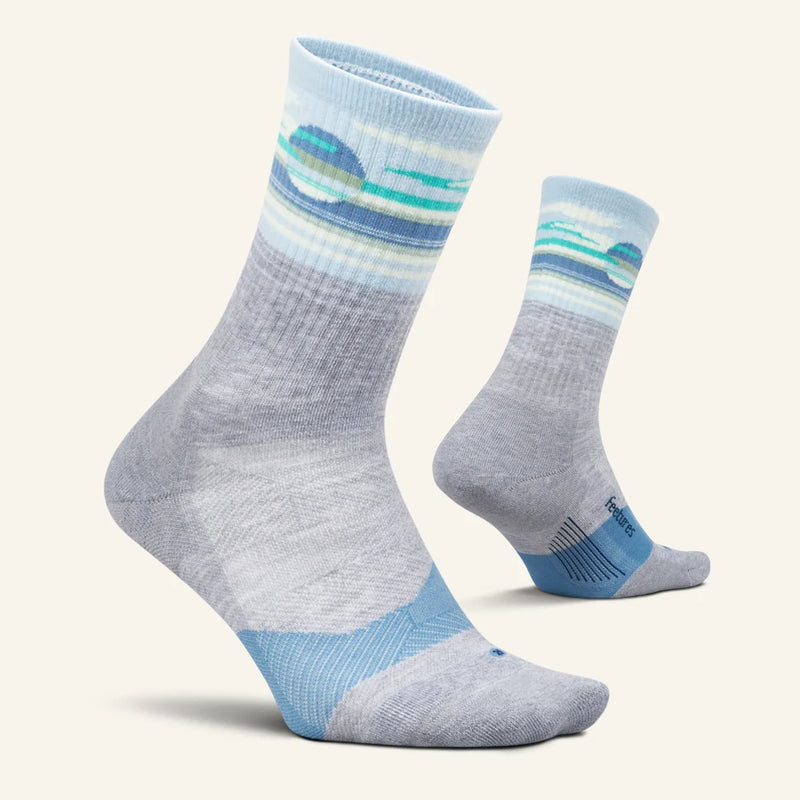 Feetures! TRAIL Max Cushion Mini Crew - Cloud Veil Blue