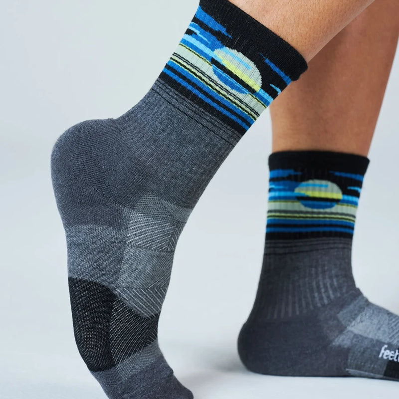 Feetures! TRAIL Max Cushion Mini Crew - Cloud Veil Grey